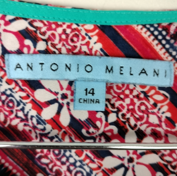 NWOT Antonio Melani V Cut Multicolor Hi-Lo Tunic Top/Dress Sz. 14 - Picture 8 of 9
